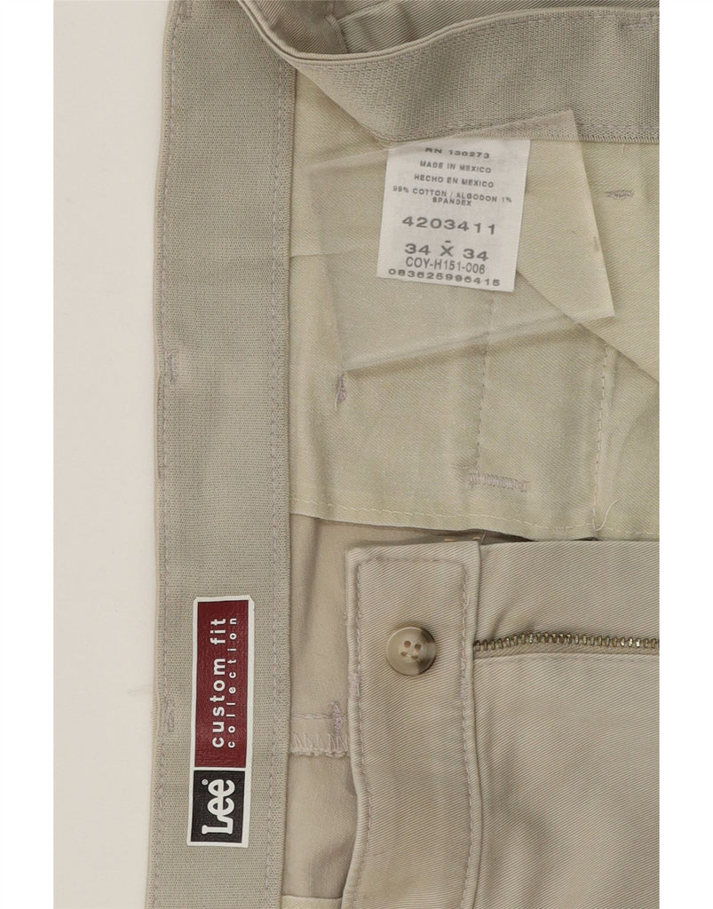 LEE Mens Custom Fit Pegged Chino Trousers W34 L34 Beige Cotton Vintage Lee and Second-Hand Lee from Messina Hembry 