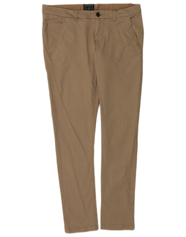 Superdry Mens Slim Chino Trousers Large W34 L31 Brown Cotton