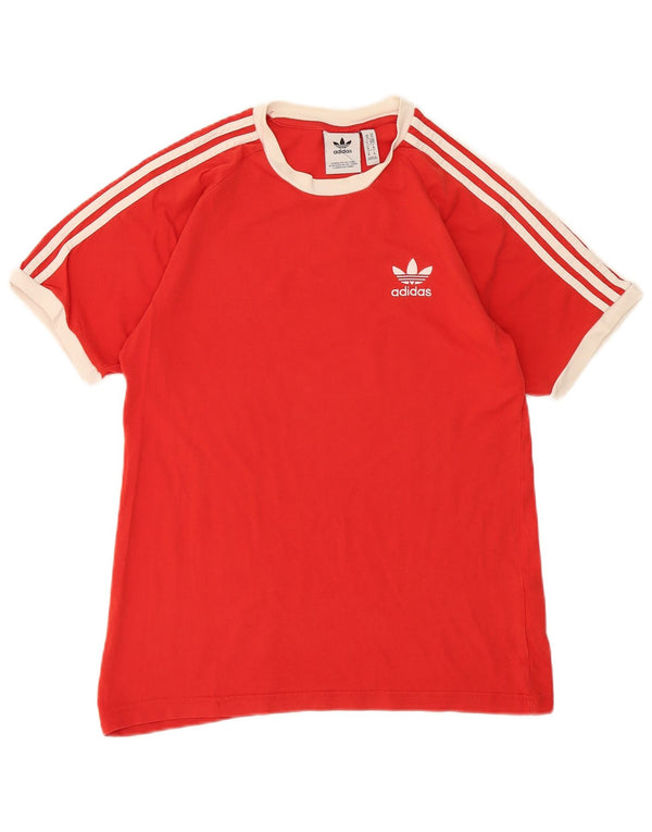 Adidas Mens T-Shirt Top Medium Red Cotton