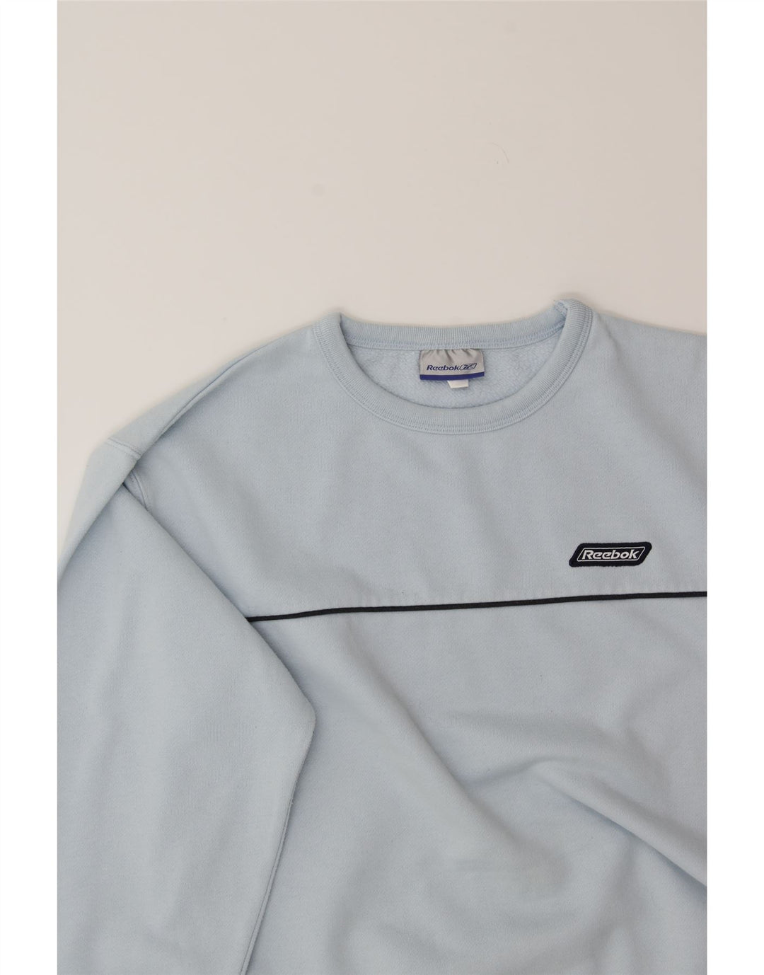 REEBOK Womens Sweatshirt Jumper UK 12 Medium Blue Polyester Vintage Reebok and Second-Hand Reebok from Messina Hembry 