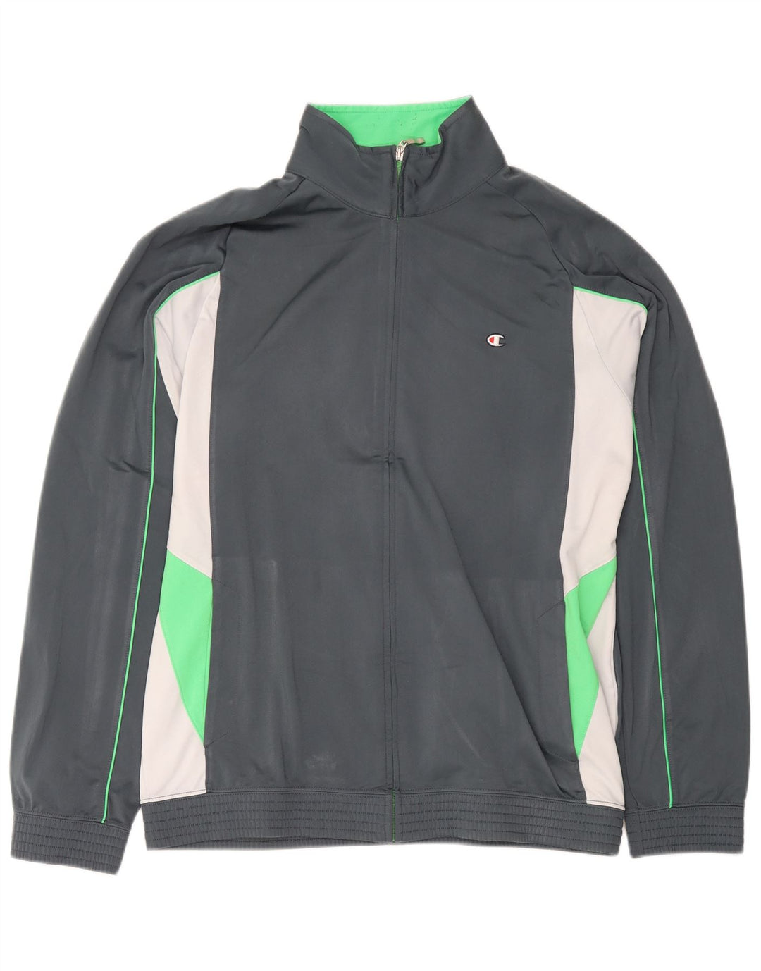 Champion Mens Tracksuit Top Jacket 2XL Grey Colourblock Polyester