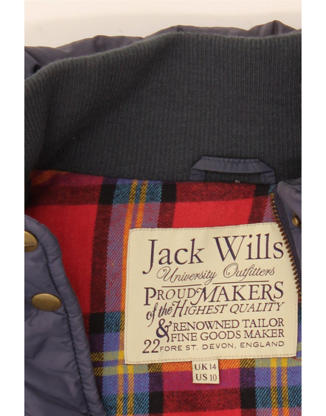 Jack Wills Womens Padded Gilet UK 14 Large Navy Blue