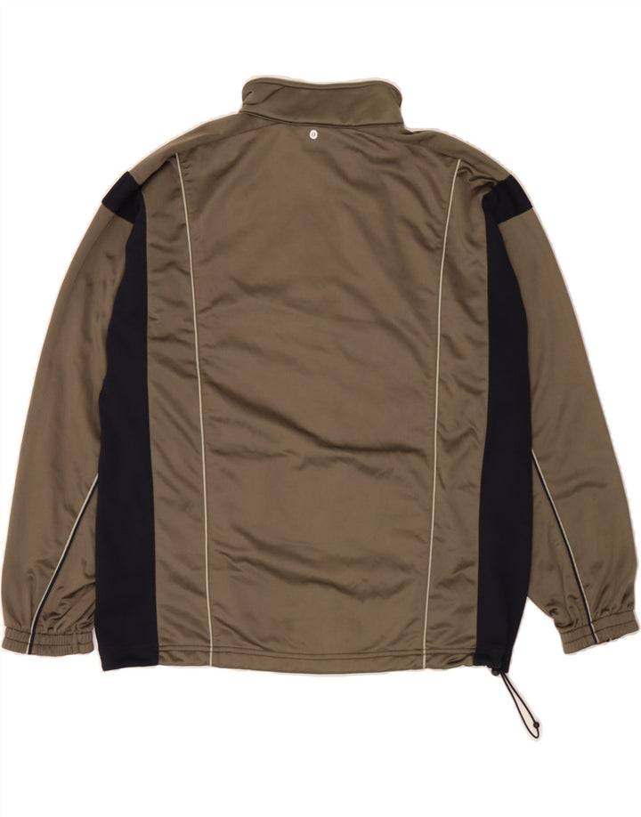REEBOK Mens Tracksuit Top Jacket Medium Brown Colourblock Polyester