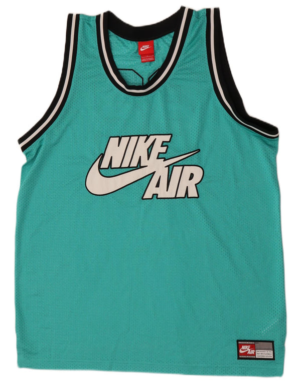 Nike Mens Air Graphic Vest Top Large Green Striped Polyester