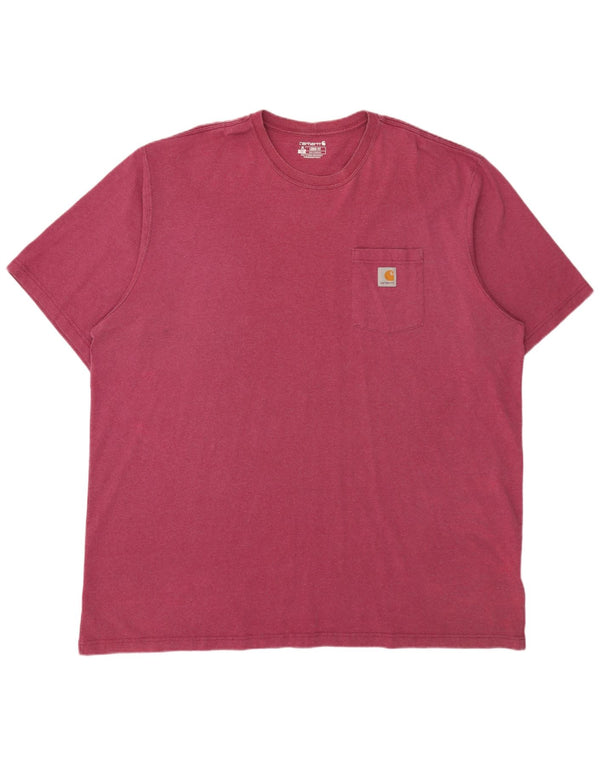 Carhartt Mens Tall Loose Fit T-Shirt Top 3XL Pink Cotton
