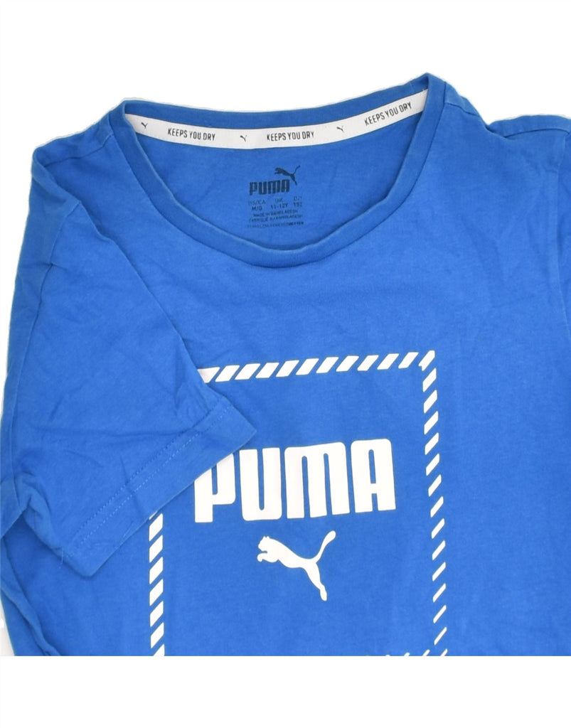 PUMA Boys Graphic T-Shirt Top 11-12 Years Blue Cotton | Vintage Puma | Thrift | Second-Hand Puma | Used Clothing | Messina Hembry 