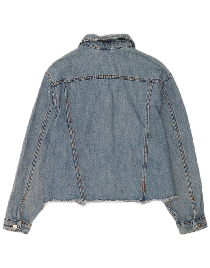 Topshop Womens Oversized Denim Jacket UK 8 Small Blue Cotton