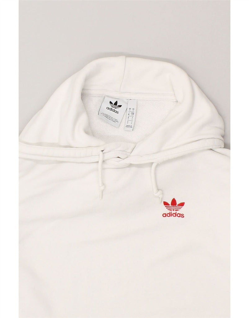 ADIDAS Mens Hoodie Jumper Small White Cotton | Vintage Adidas | Thrift | Second-Hand Adidas | Used Clothing | Messina Hembry 