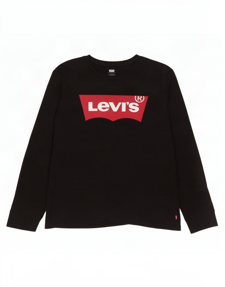 Levi's Mens Graphic Top Long Sleeve Large Black Cotton