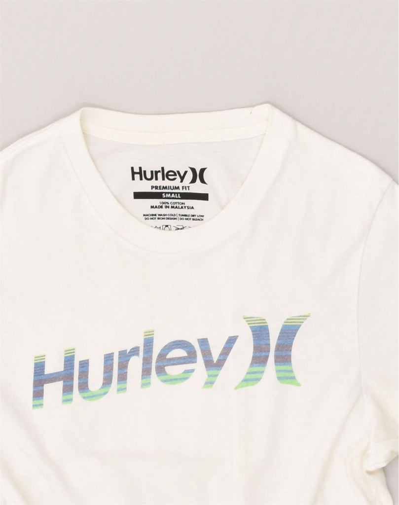 HURLEY Mens Premium Fit Graphic T-Shirt Top Small White Cotton | Vintage Hurley | Thrift | Second-Hand Hurley | Used Clothing | Messina Hembry 