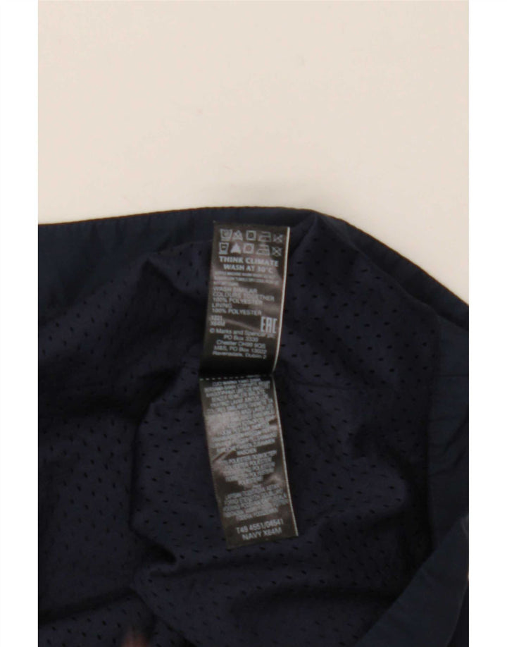 Marks & Spencer Womens Hooded Parka Jacket UK 22 3XL Navy Blue Polyester