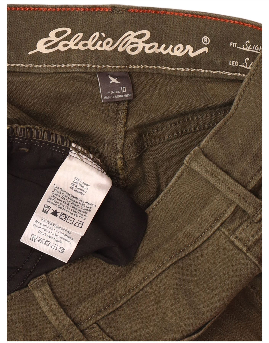 EDDIE BAUER Womens Casual Trousers US 10 Large W32 L30 Khaki