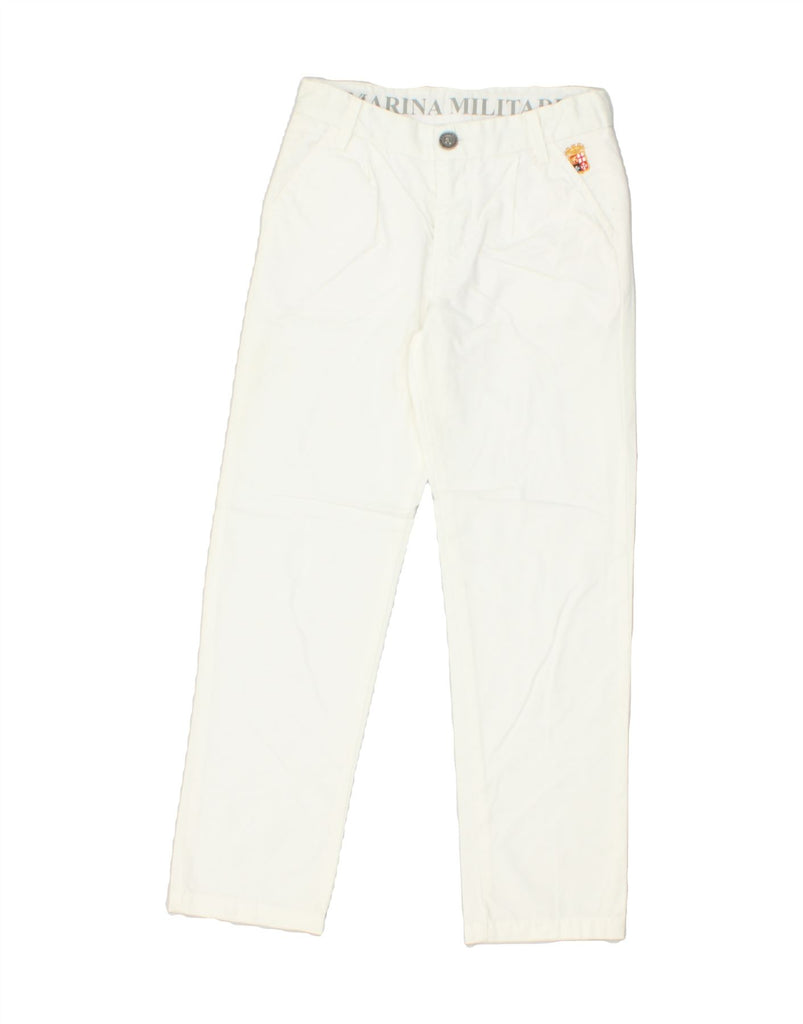 MARINA MILITARE Girls Straight Chino Trousers 5-6 Years W22 L23 White | Vintage Marina Militare | Thrift | Second-Hand Marina Militare | Used Clothing | Messina Hembry 