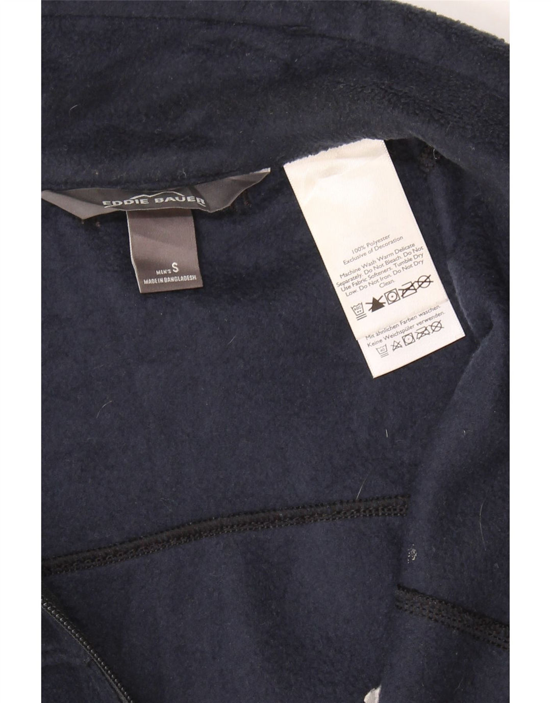 EDDIE BAUER Mens Fleece Gilet UK 36 Small Navy Blue Polyester