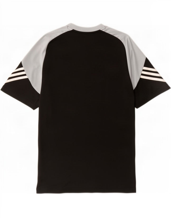 Adidas Mens Climalite Graphic T-Shirt Top Large Black Colourblock Polyester
