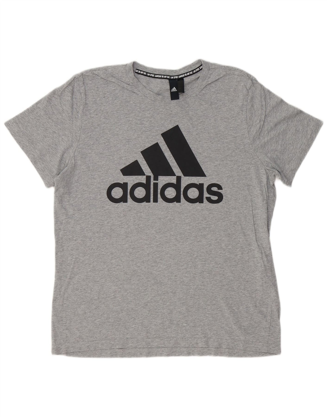 ADIDAS Mens Graphic T-Shirt Top Large Grey Cotton