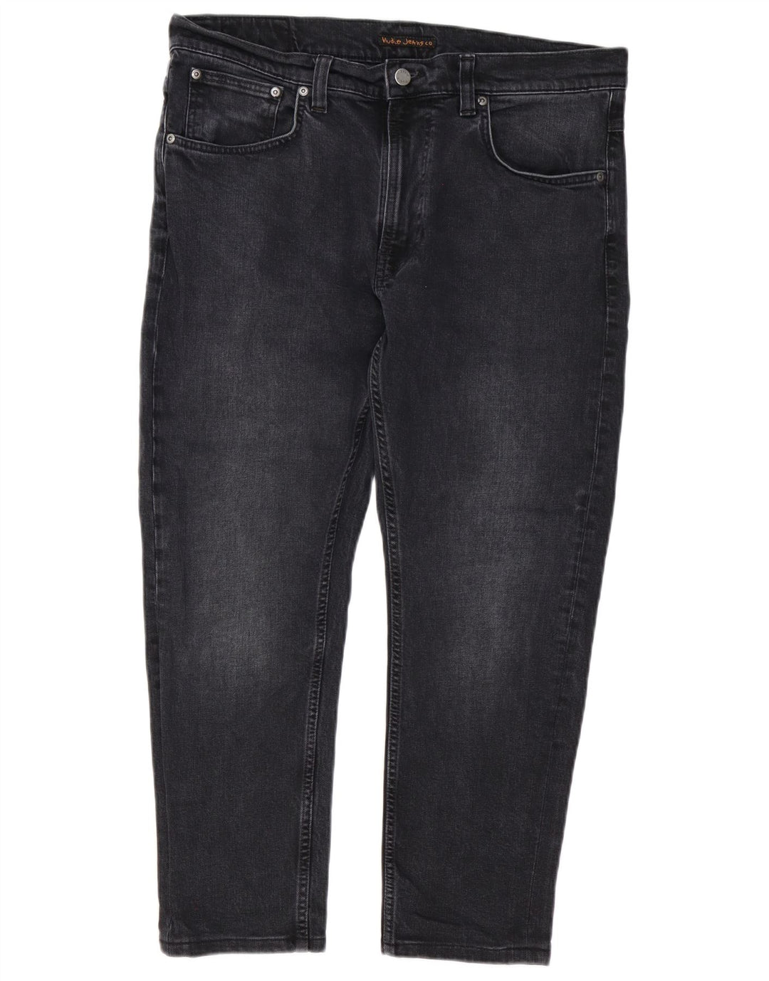 Nudie Mens Slim Jeans W34 L28 Black Cotton