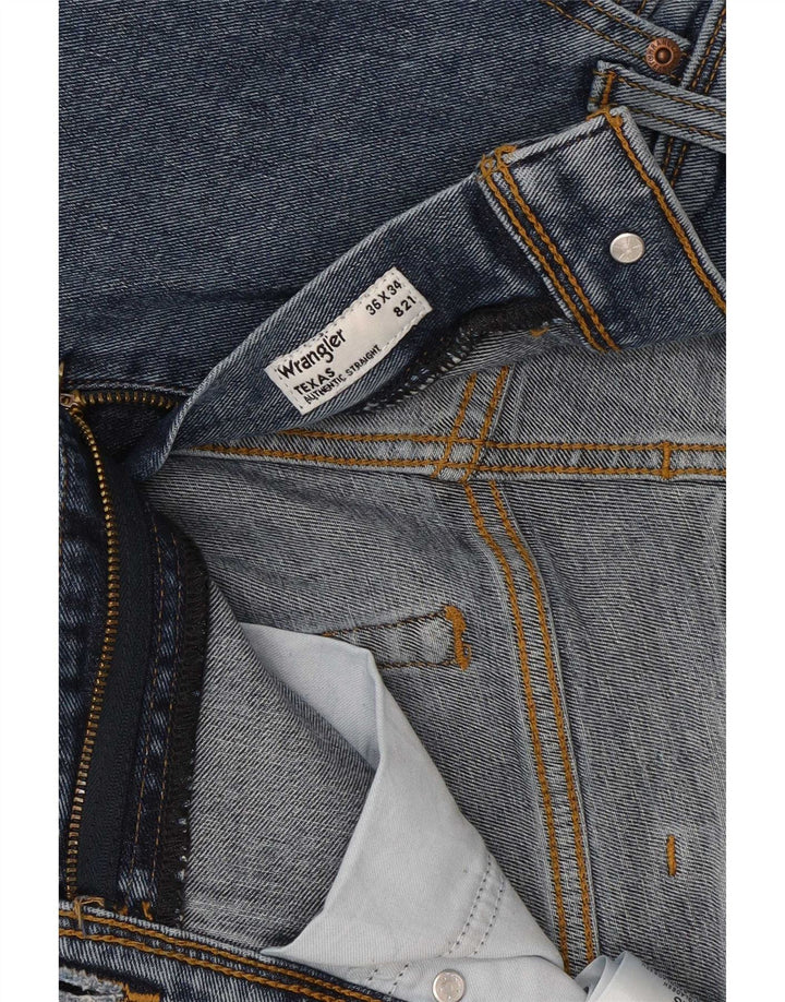 Wrangler Mens Texas Straight Jeans W36 L29 Blue Cotton