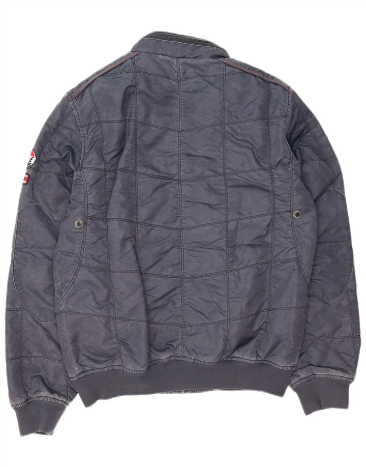 Petrol Industries Mens Graphic Bomber Jacket UK 38 Medium Navy Blue