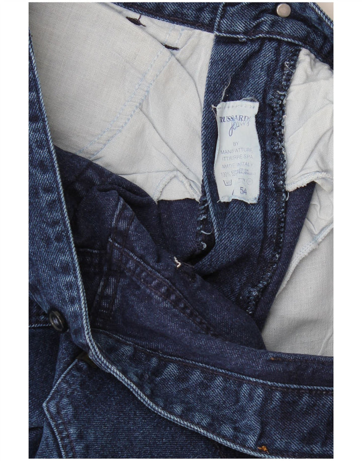 Trussardi Womens Straight Jeans W34 L30 Navy Blue Cotton