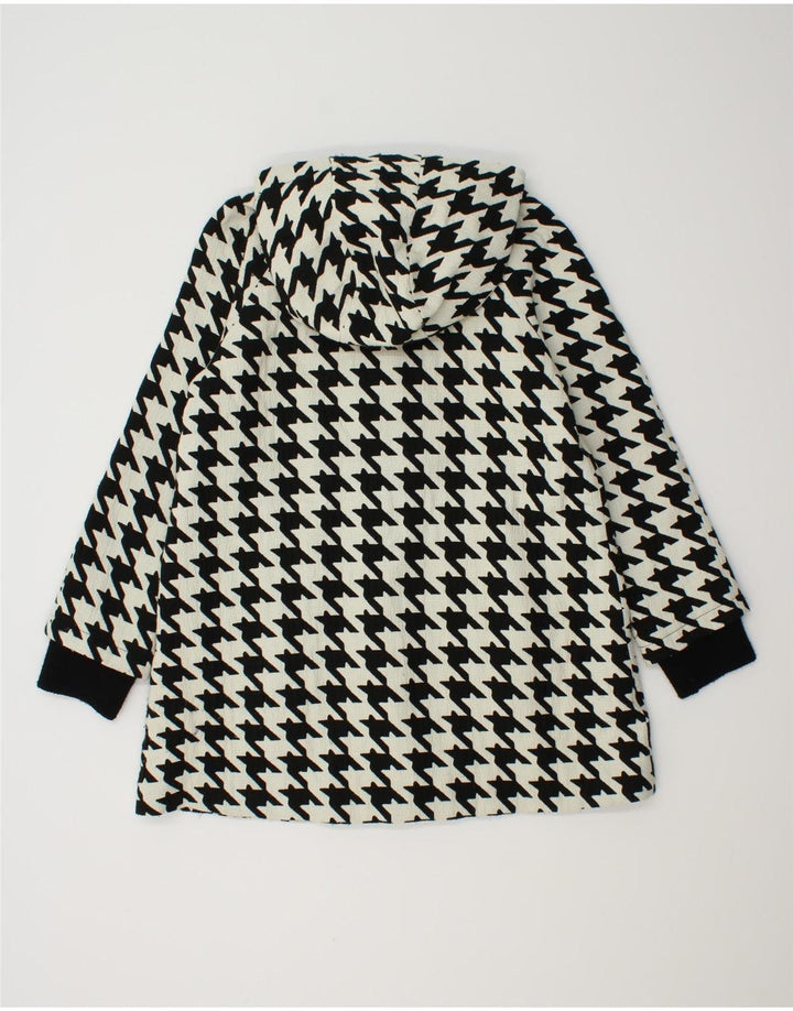 ZARA Womens Oversized Windbreaker Coat UK 10 Small White Houndstooth