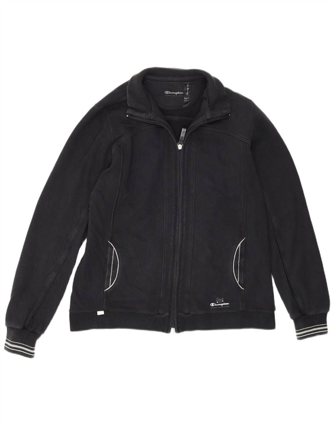 Champion Womens Tracksuit Top Jacket UK 14 Large Navy Blue
