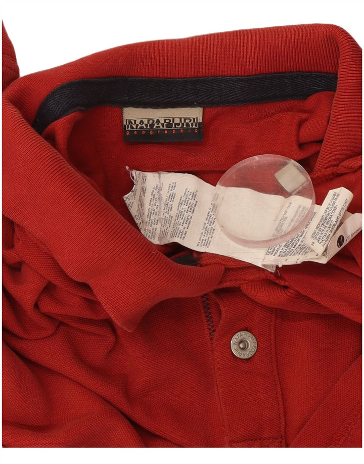 NAPAPIJRI Mens Polo Shirt 3XL Red Cotton