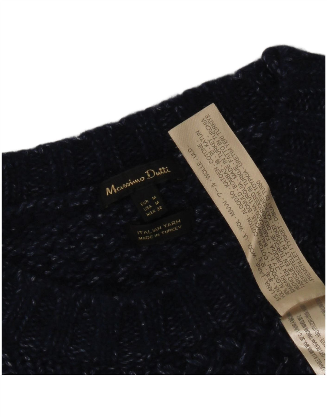 Massimo Dutti Womens Boat Neck Jumper Sweater UK 12 Medium Navy Blue