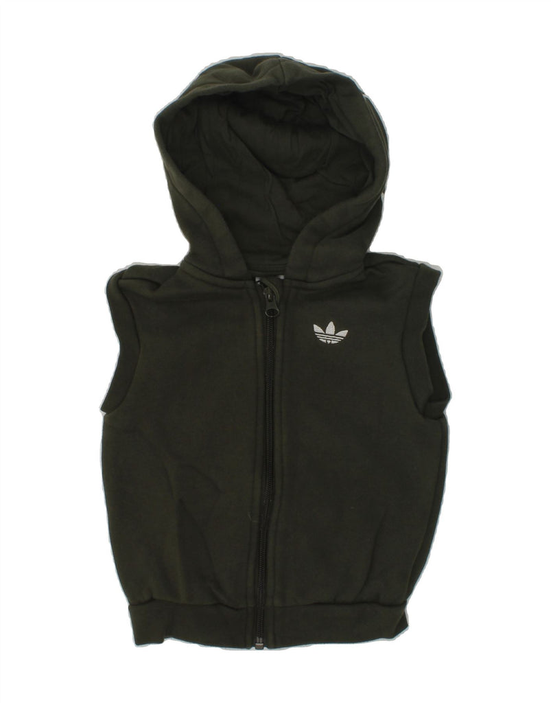 ADIDAS Baby Boys Sleeveless Zip Hoodie Sweater 18-24 Months Green Cotton | Vintage Adidas | Thrift | Second-Hand Adidas | Used Clothing | Messina Hembry 