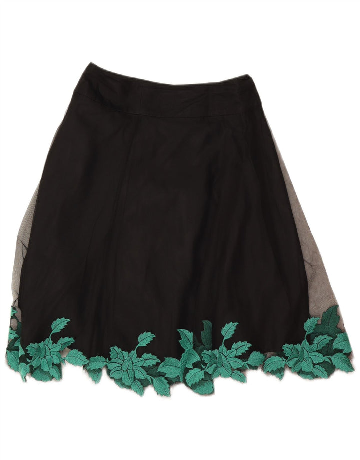 Coast Womens A-Line Skirt W26 Smalll Black Floral Polyester