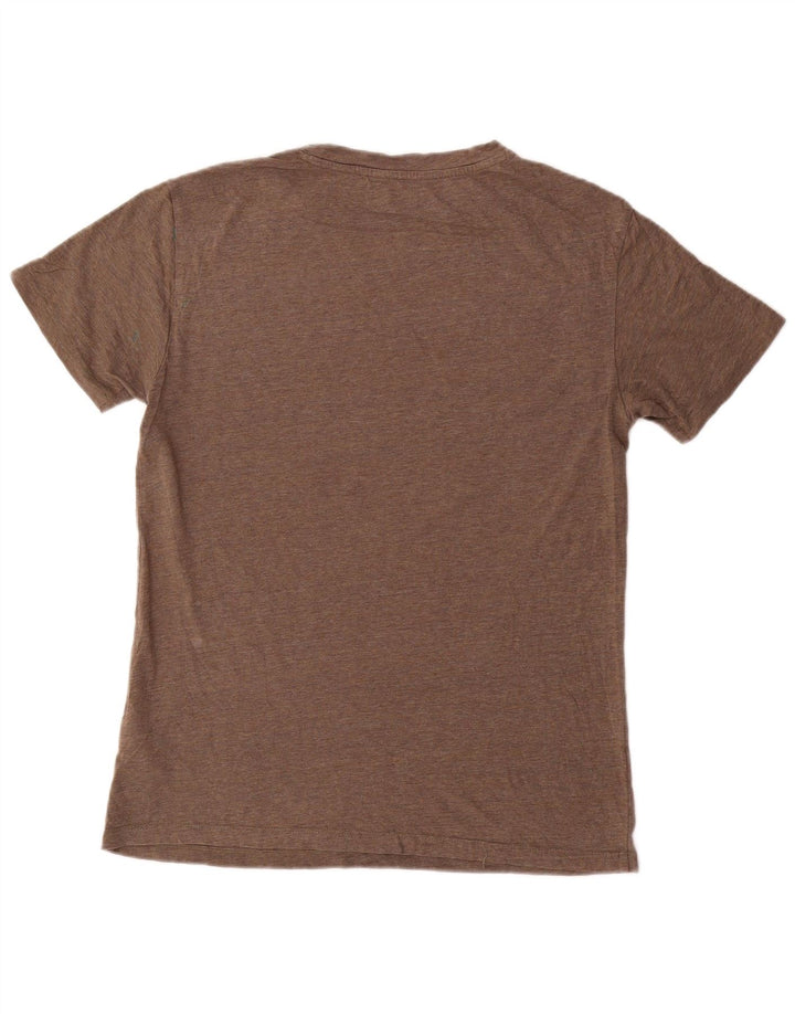 Lee Mens Slim Fit T-Shirt Top Small Brown Flecked Cotton