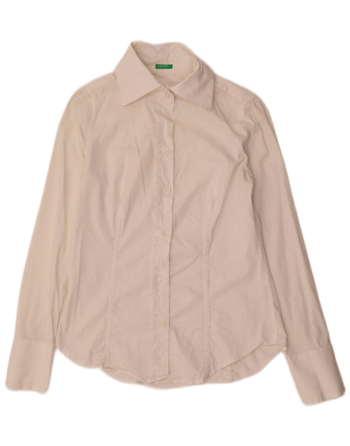 Benetton Womens Shirt UK 12 Medium White