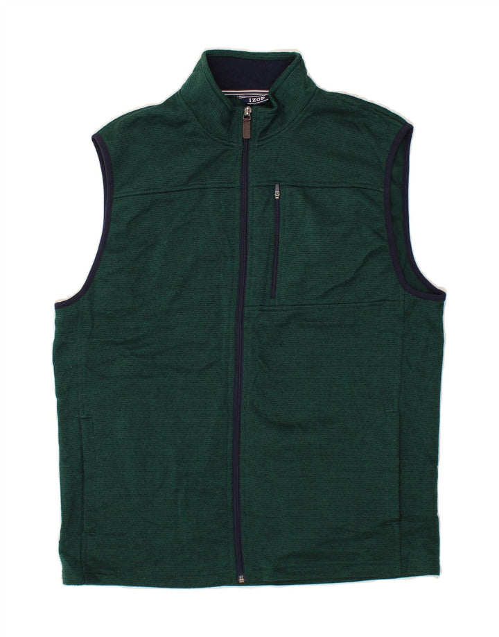 IZOD Mens Sleeveless Tracksuit Top Jacket Large Green Check Polyester Vintage Izod and Second-Hand Izod from Messina Hembry 