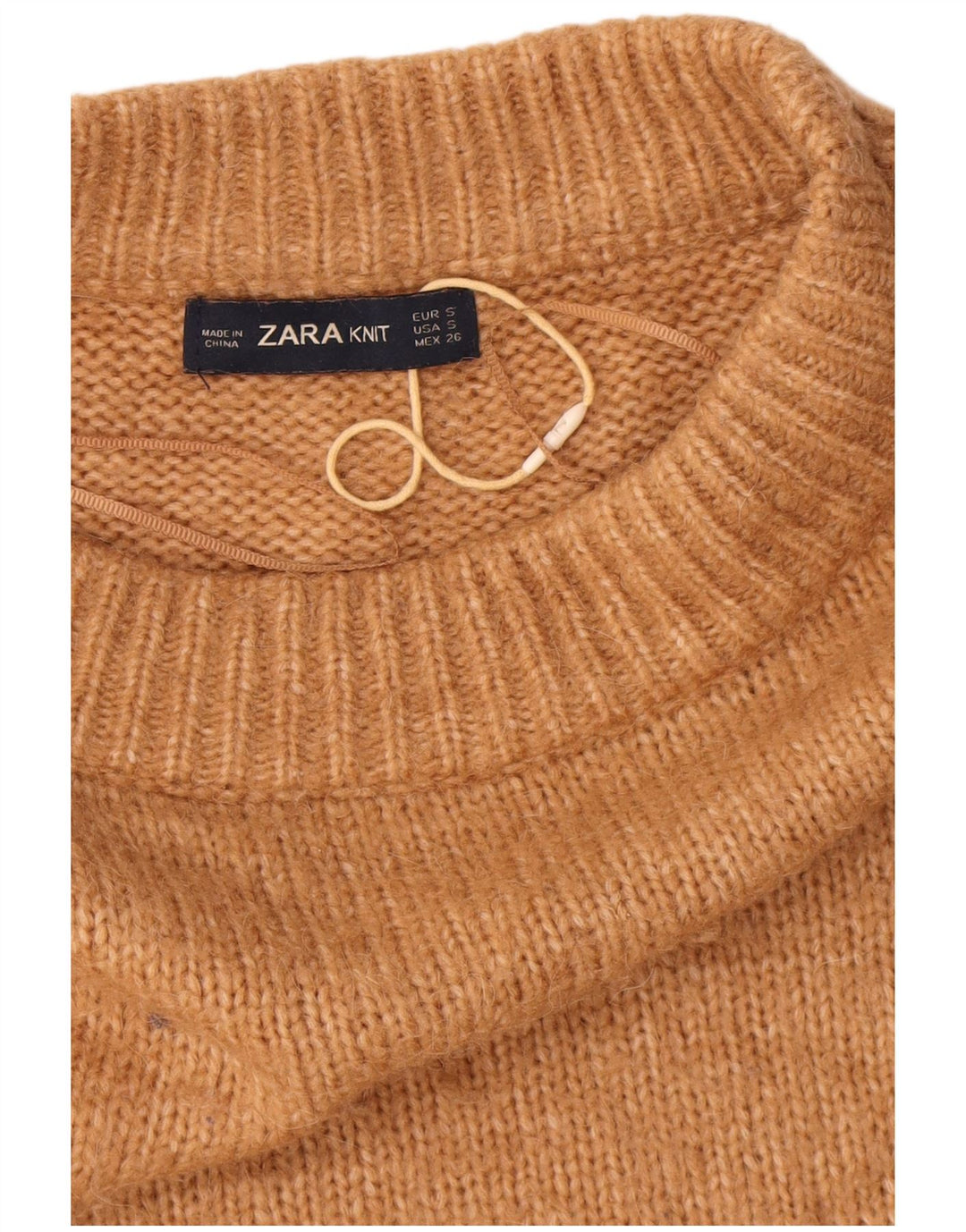Zara Womens Oversized Turtle Neck Jumper Sweater UK 10 Small Beige Acrylic