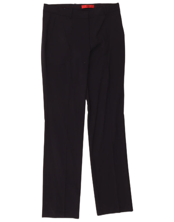 Hugo Boss Womens Straight Casual Trousers UK 10 Small W30 L32 Black