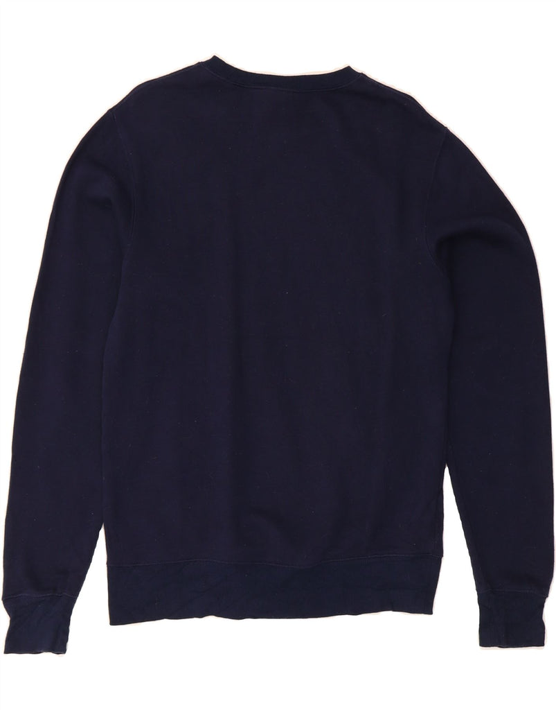 NEW BALANCE Mens Sweatshirt Jumper Small Navy Blue Cotton Vintage New Balance and Second-Hand New Balance from Messina Hembry 