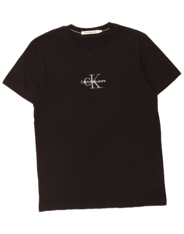 Calvin Klein Jeans Mens Graphic T-Shirt Top Large Black Cotton