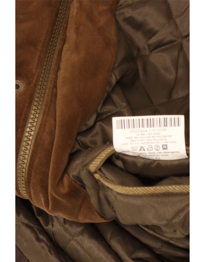 Barbour Mens Berwick Loose Fit Utility Jacket UK 44 2XL Khaki Check Wool