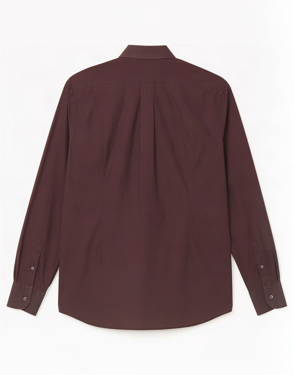 Dolce & Gabbana Mens Slim Fit Shirt Size 17 43 XL Burgundy Cotton