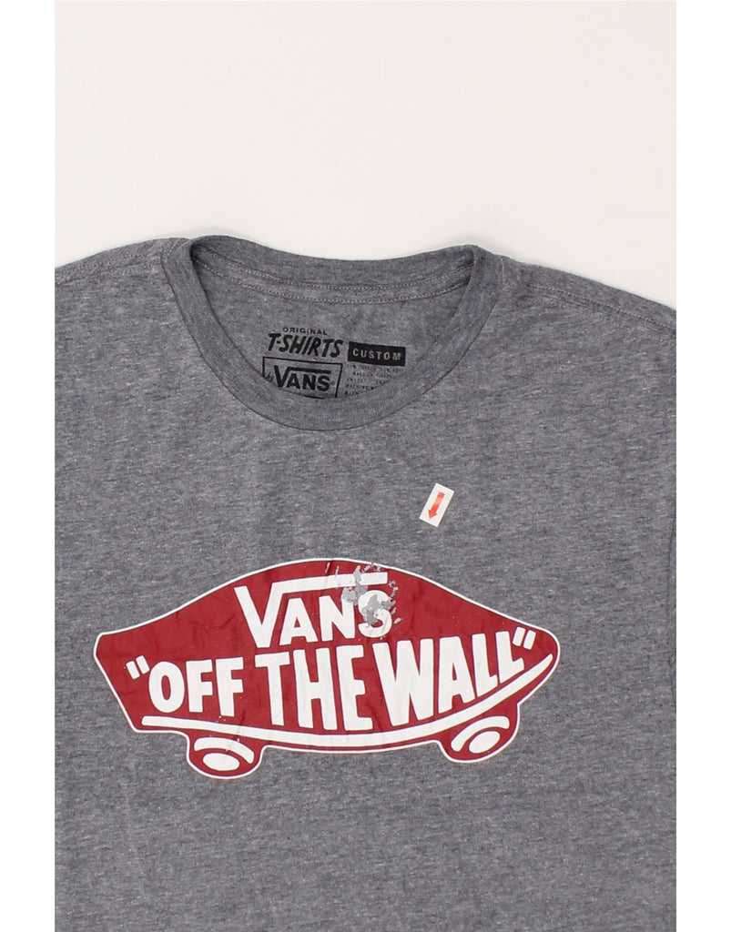 VANS Mens Custom Fit Graphic T-Shirt Top Small Grey Cotton Vintage Vans and Second-Hand Vans from Messina Hembry 