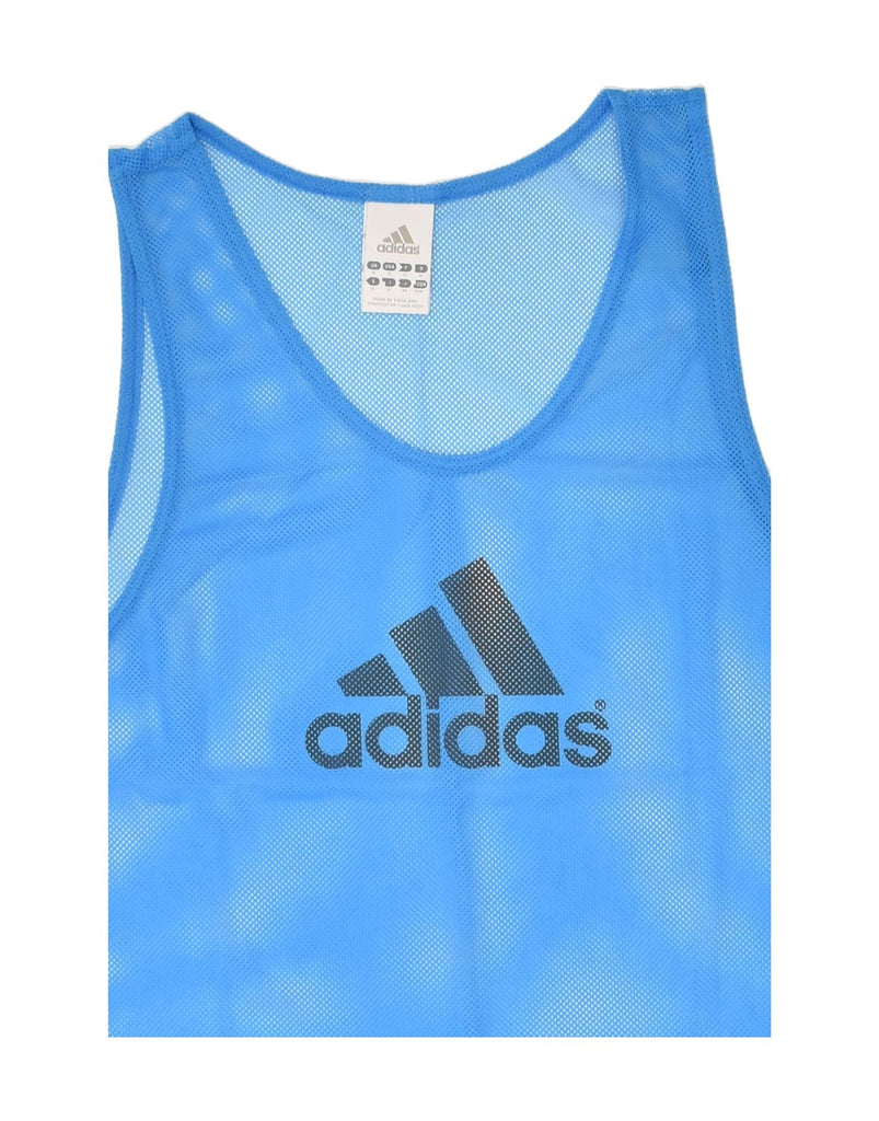 ADIDAS Mens Graphic Vest Top Small Blue Polyester | Vintage Adidas | Thrift | Second-Hand Adidas | Used Clothing | Messina Hembry 