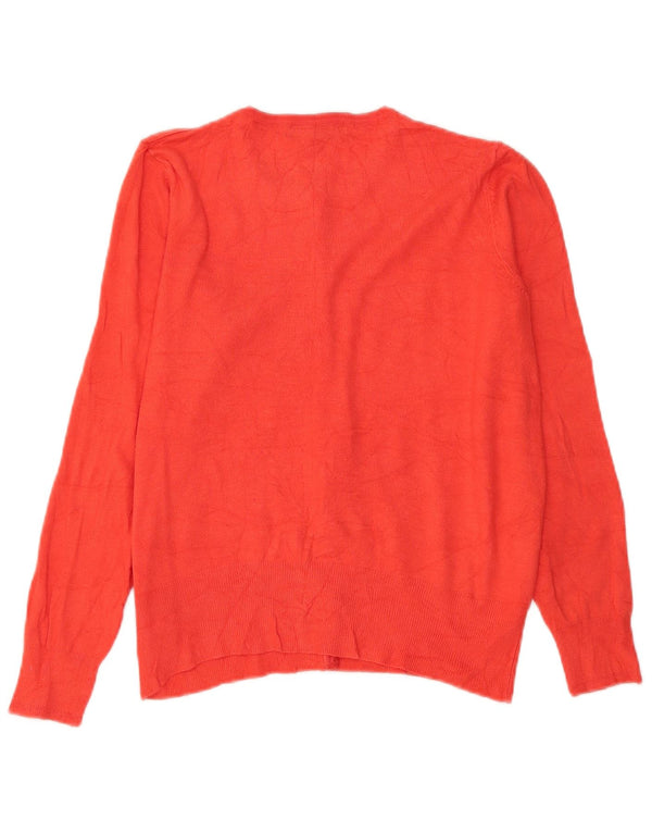 Marks & Spencer Womens Cardigan Sweater UK 14 Large Orange Viscose