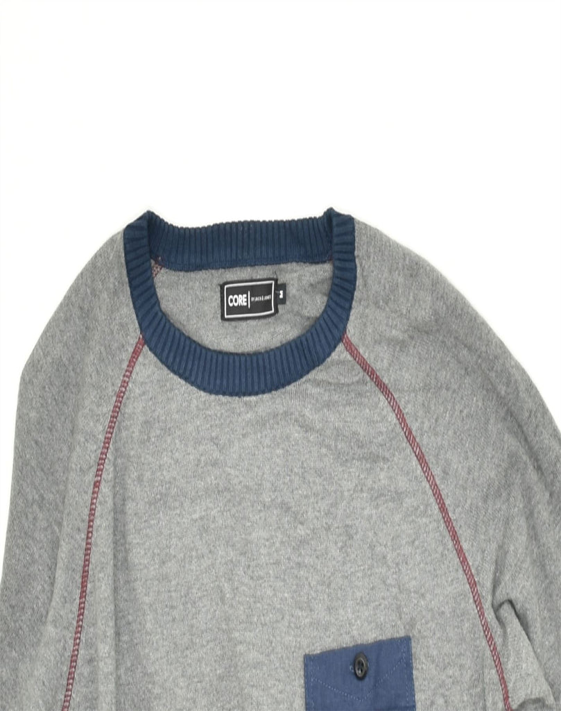 JACK & JONES Mens Crew Neck Jumper Sweater Medium Grey Cotton | Vintage | Thrift | Second-Hand | Used Clothing | Messina Hembry 