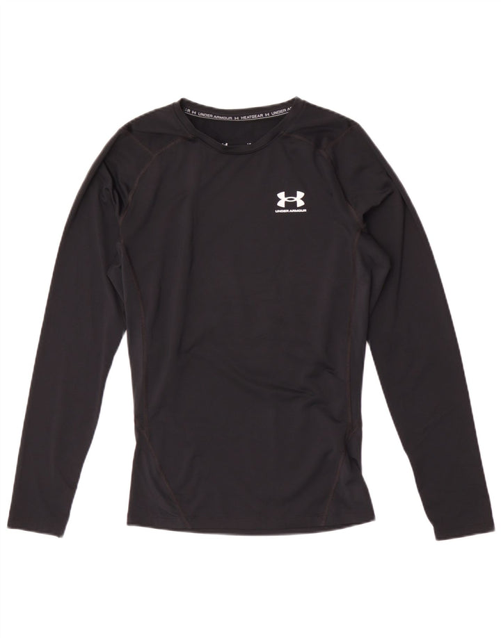 Under Armour Mens Heat Gear Top Long Sleeve Large Black Polyester
