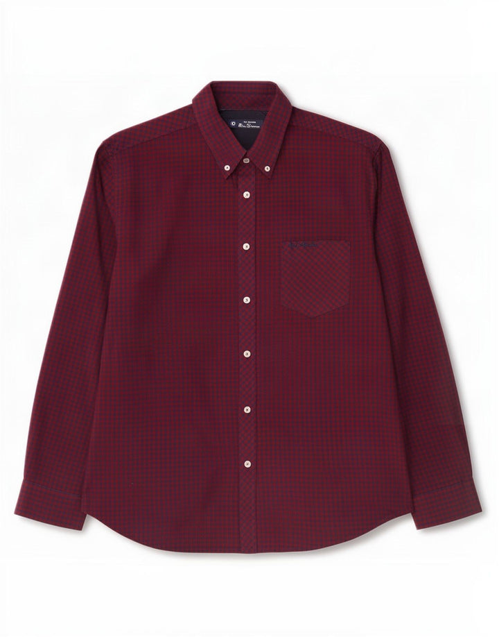 Ben Sherman Mens Shirt XL Red Gingham Cotton