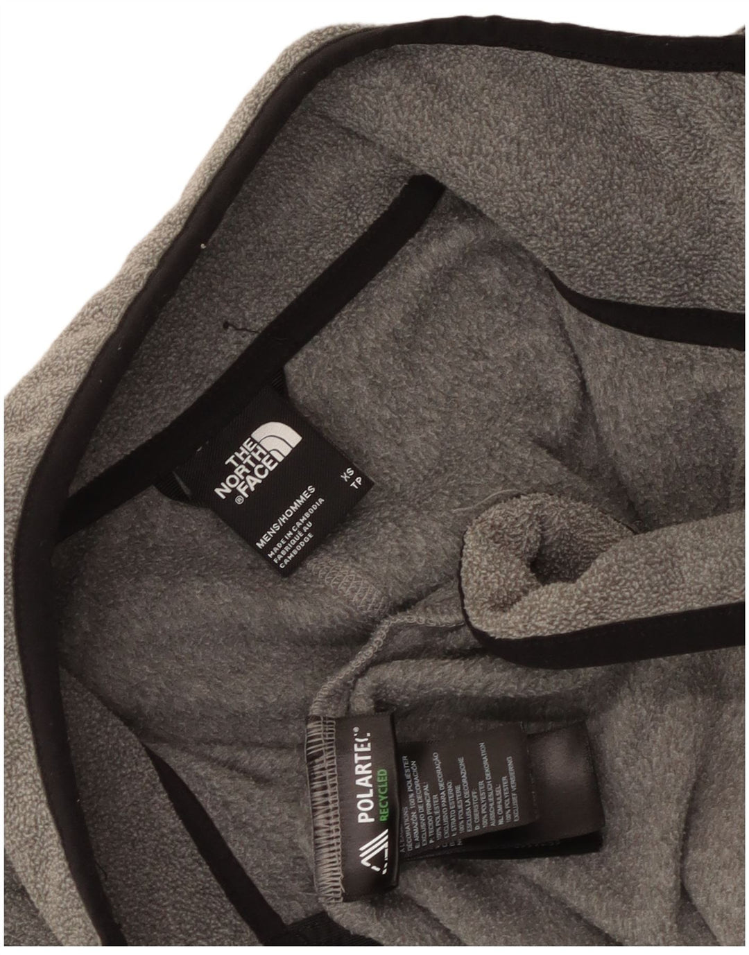 The North Face Mens Zip Neck Fleece Jumper XS Grey Polyester