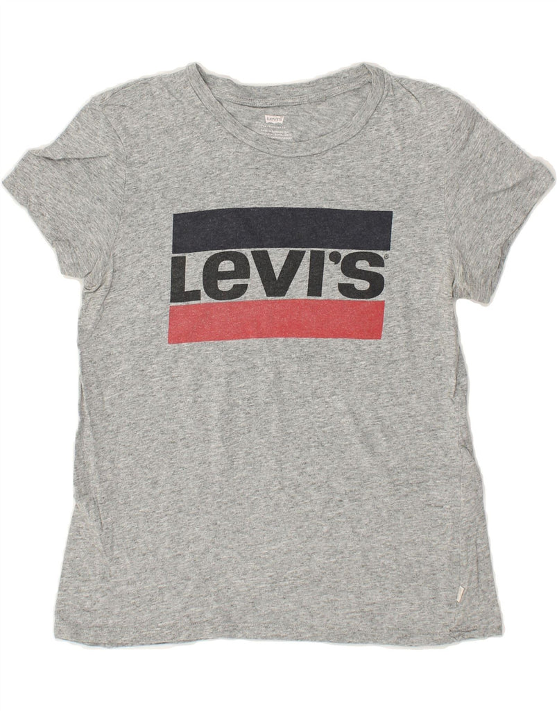 LEVI'S Womens Graphic T-Shirt Top UK 10 Small Grey Cotton | Vintage Levi's | Thrift | Second-Hand Levi's | Used Clothing | Messina Hembry 