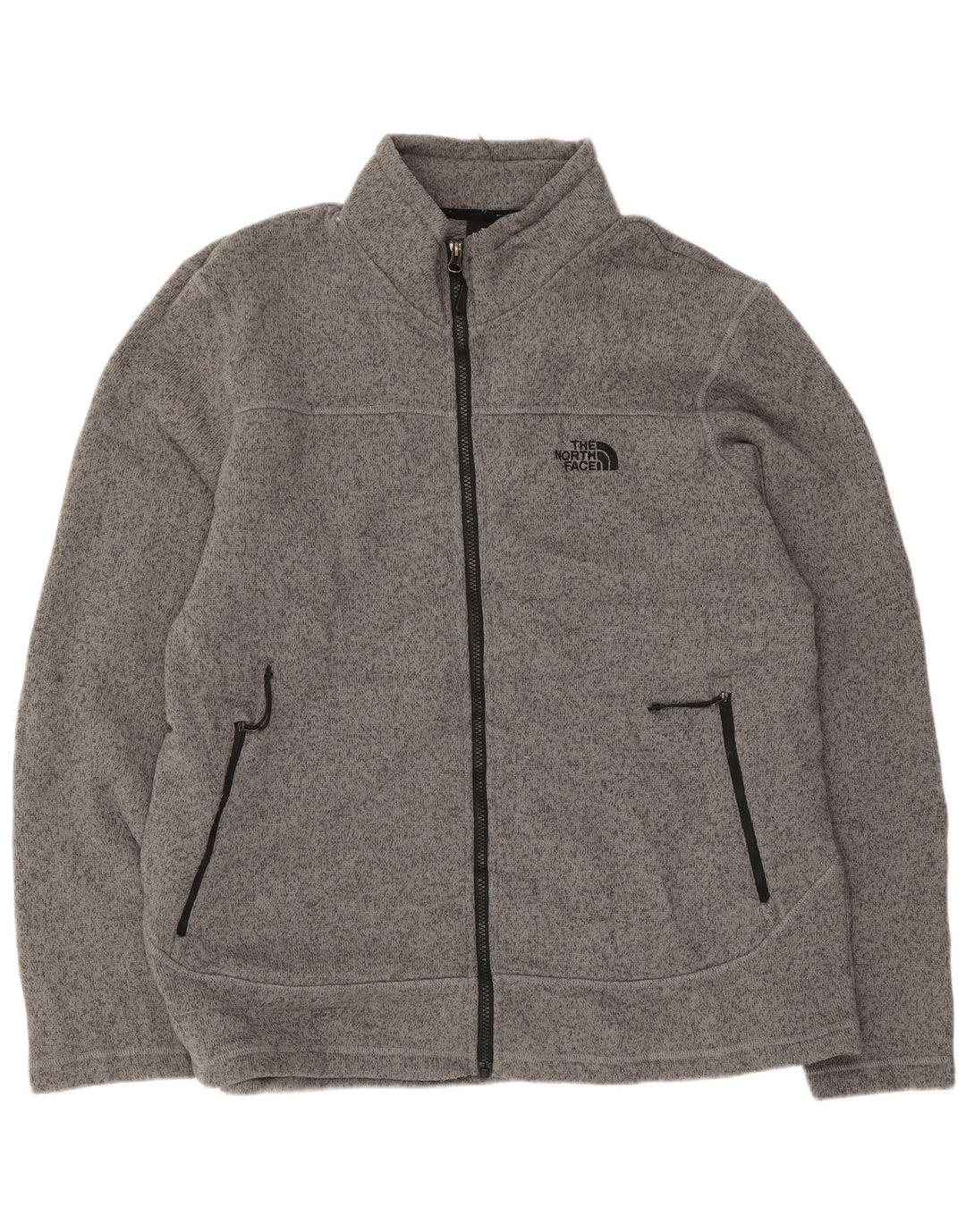 The North Face Mens Tracksuit Top Jacket XL Grey Flecked Polyester