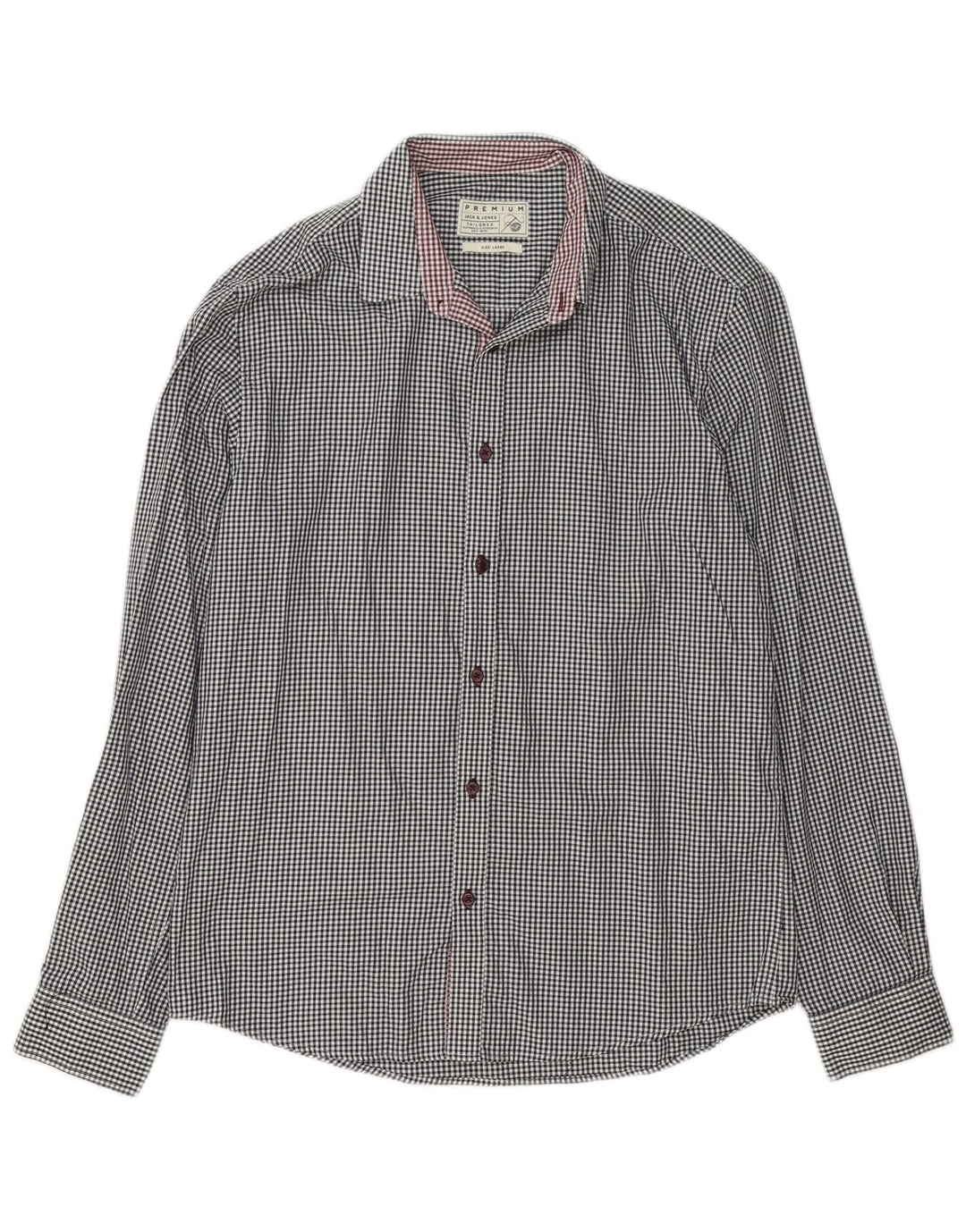 Jack & Jones Mens Shirt Large White Gingham Cotton