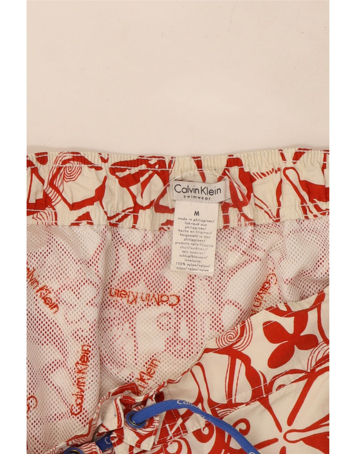 Calvin Klein Mens Graphic Swimming Shorts Medium  Red Floral Nylon